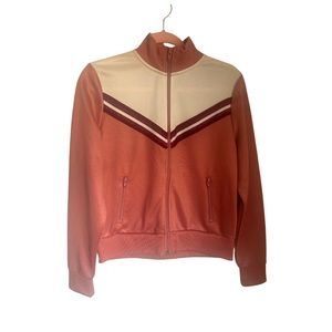 Track Suit Dusty Rose Pink White with fuchsia sparkle stripe American Apparel